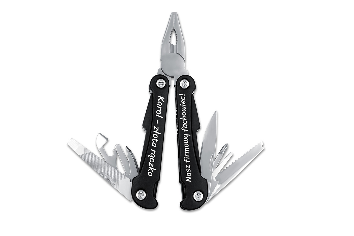 Prezent na Święta Multitool Latarka Kompas + Nieśmiertelnik Stalowy GRAWER