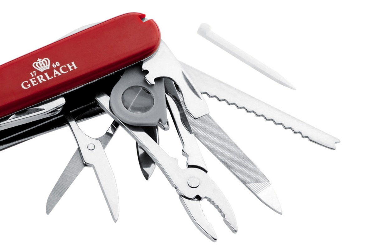 Gerlach Scyzoryk Wielofunkcyjny MOCNY 20 funkcji GRAWER Prezent dla Taty