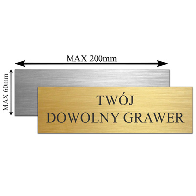 Grawerowana Tabliczka GRAWER z DOWOLNYM TEKSTEM na Prezent 20x6 cm