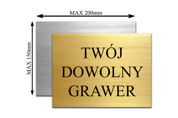 Grawerowana Tabliczka GRAWER z DOWOLNYM TEKSTEM na Prezent 20x15 cm
