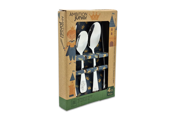 Sztućce dla Dzieci z GRAWEREM Książe Chłopiec na Chrzest Roczek Urodzinki