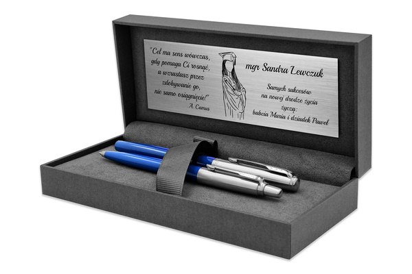 Pióro Wieczne i Długopis Parker Jotter 60 Niebieski z ETUI i GRAWEREM