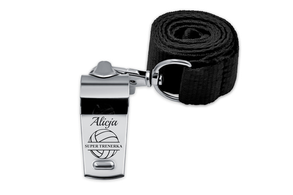 Gwizdek Metalowy Prezent dla Trenera Nauczyciela WF GRAWER + Brelok