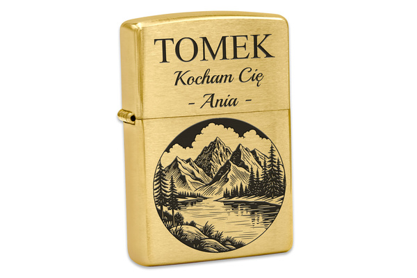 Zapalniczka Benzynowa Zippo Złota z GRAWEREM Prezent dla Chłopaka Męża Żony