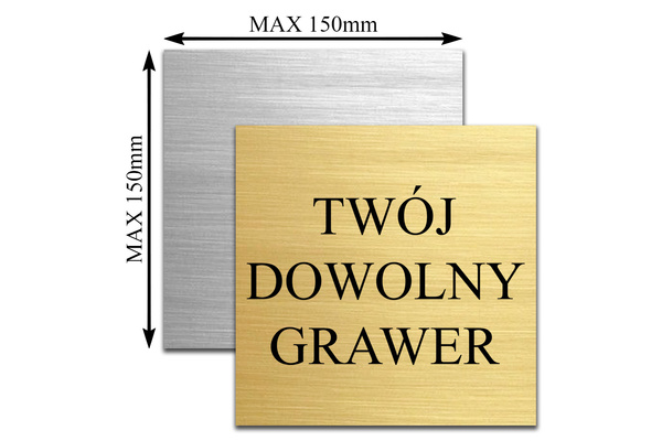 Grawerowana Tabliczka GRAWER z DOWOLNYM TEKSTEM na Prezent 15x15 cm