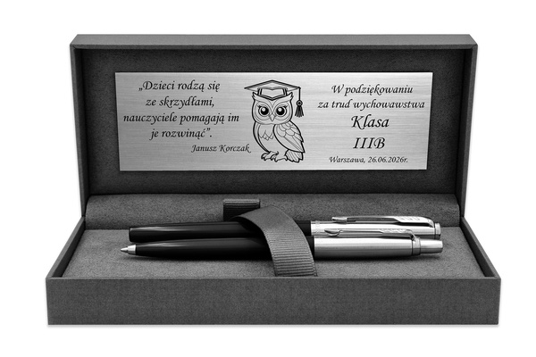  Pióro Wieczne i Długopis Parker Jotter 60 Czarny Grawer dla Absolwenta