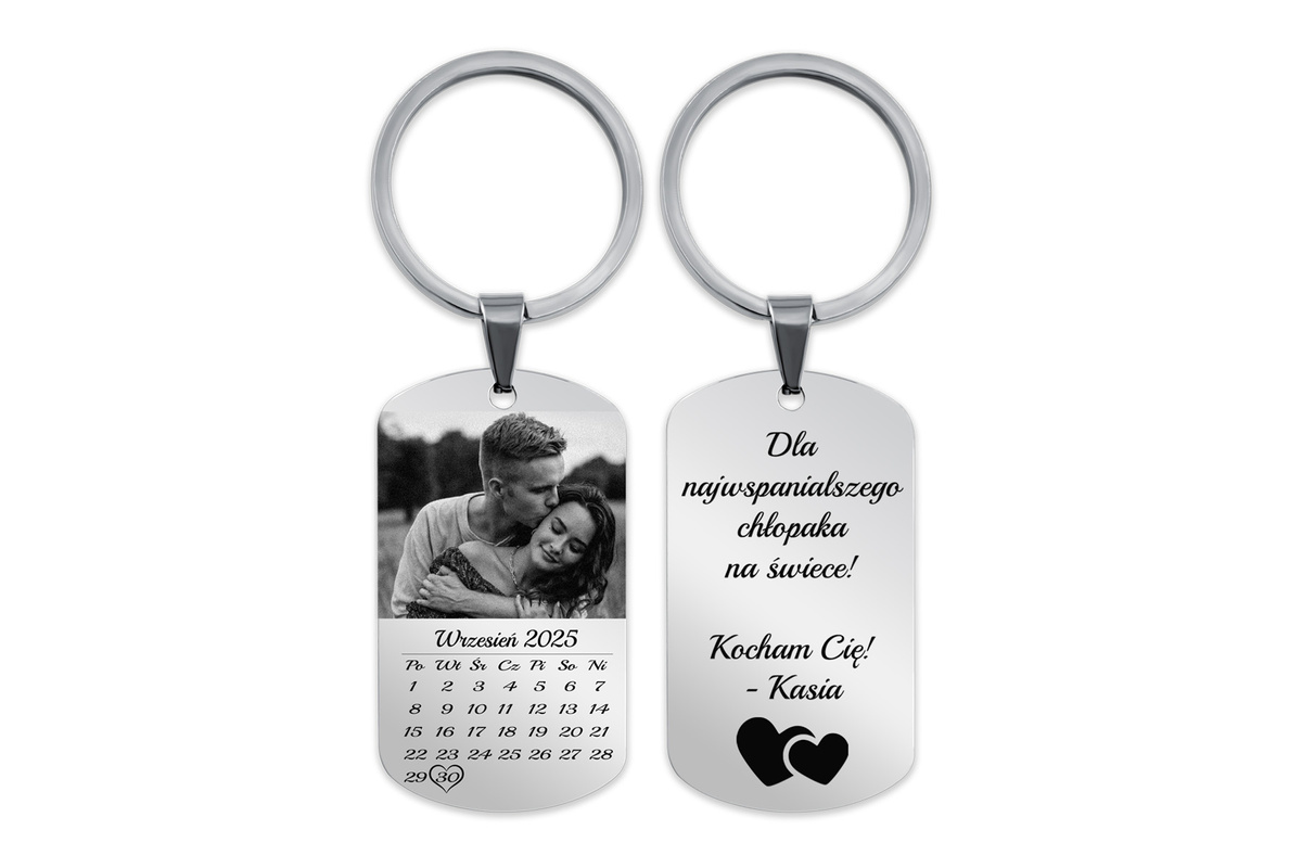 Brelok do Kluczy Kalendarz GRAWER Prezent na Dzień Chłopaka Mężczyzny S1