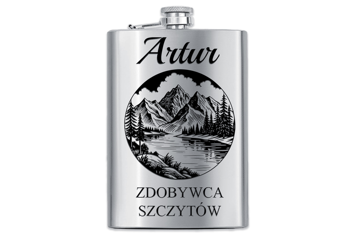 Piersiówka z GRAWEREM Stalowa 316L 240ml GRAWER Prezent dla Taty Męża