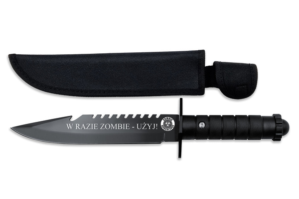 Nóż Taktyczny Czarny Duży z ETUI GRAWER Idealny Prezent dla Taty Żołnierza