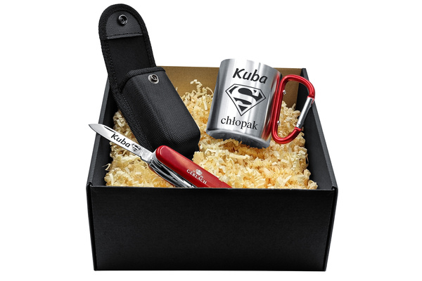 Zestaw Świąteczny Scyzoryk Gerlach 12 funkcji + Kubek Stalowy z Grawerem 