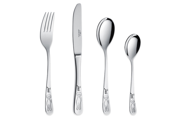 Sztućce dla Dzieci Gerlach Bon Ton Pieski Grawer Prezent na Chrzest Roczek