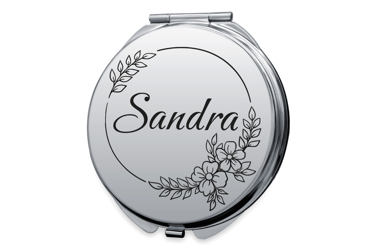 Lusterko do Makijażu Kieszonkowe z Grawerem Prezent dla Żony Mamy Córki