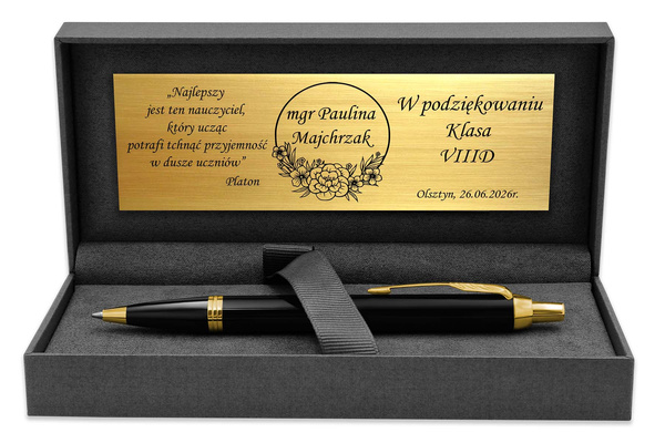 Długopis Parker IM Czarny GT Pozłacany z ETUI i GRAWEREM Gratis na Prezent