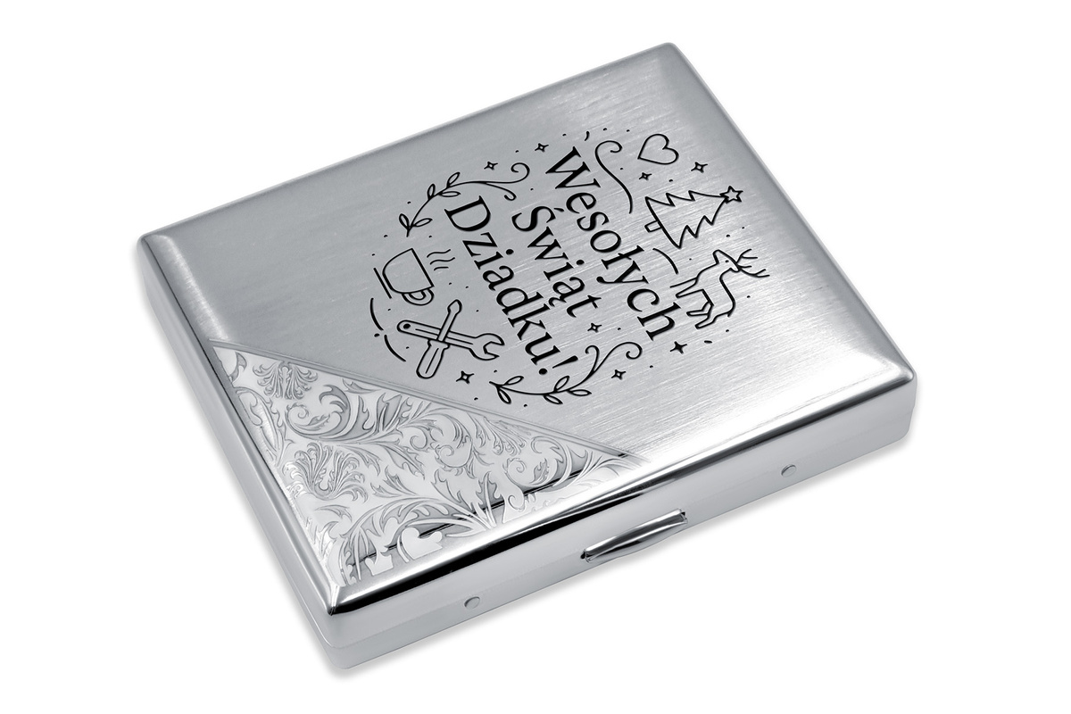 Papierośnica ze Stali z Grawerem PREMIUM – Elegancki Prezent na Święta PAR
