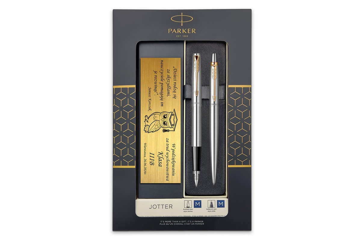 Pióro Wieczne i Długopis Parker Jotter GT z GRAWEREM Okienko na Prezent