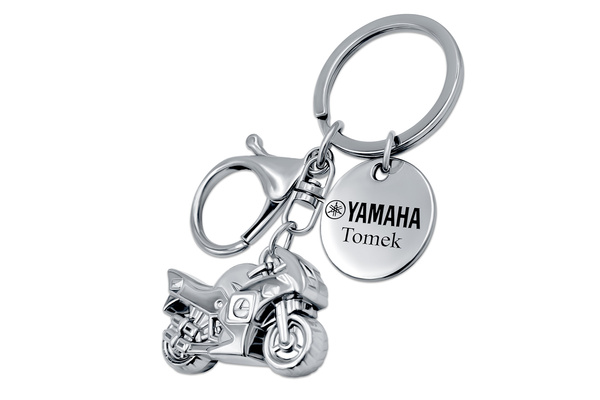 Brelok Motor Motocykl metalowy z GRAWEREM Prezent dla Faceta Chłopaka