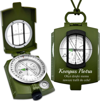 Kompas Wojskowy BUSOLA z GRAWEREM Prezent dla Żołnierza Taty Męża