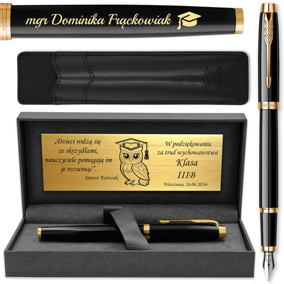 Pióro Wieczne Parker IM Czarne GT z ETUI Black i GRAWEREM na Prezent