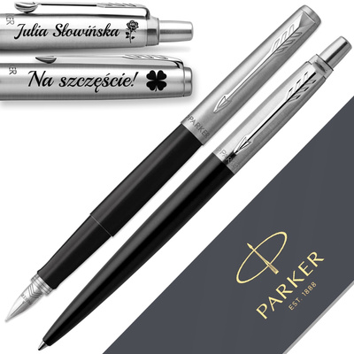 Pióro Wieczne i Długopis Parker Jotter 60 Czarny z Grawerem na 40 Urodziny