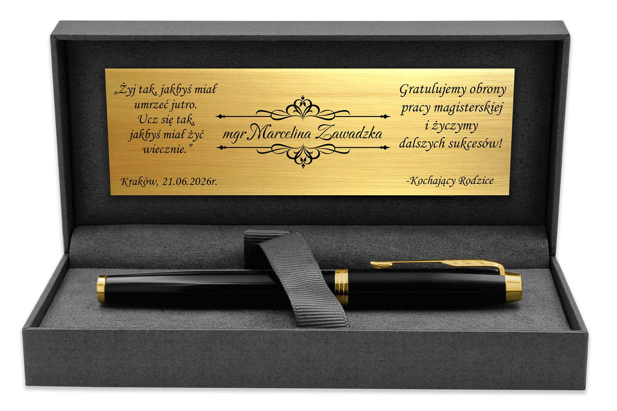 Pióro Wieczne Parker IM Czarne GT z ETUI i GRAWEREM na Prezent