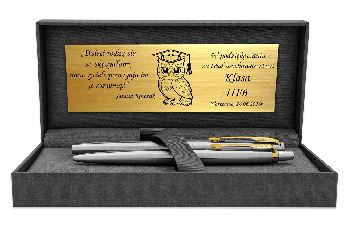 Pióro Wieczne i Długopis Parker Jotter GT z ETUI Black i GRAWEREM