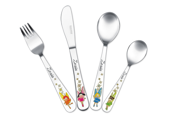 Sztućce dla Dzieci Tescoma Bambini WRÓŻKI Grawer Prezent na Chrzest Roczek