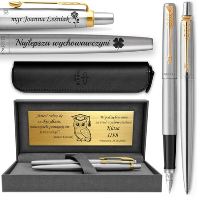 Pióro Wieczne i Długopis Parker Jotter GT z ETUI i GRAWEREM Pozłacane