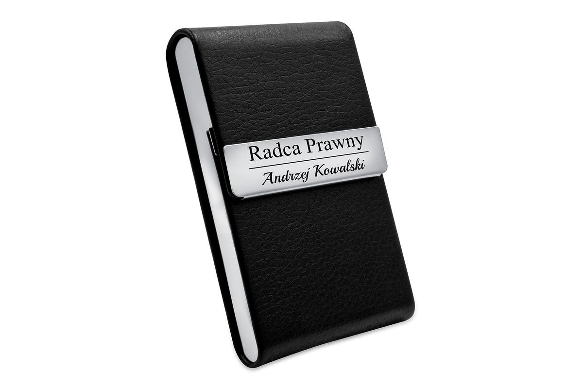 Wizytownik Skórzany z GRAWEREM Gratis Elegancki dla Przedsiębiorcy