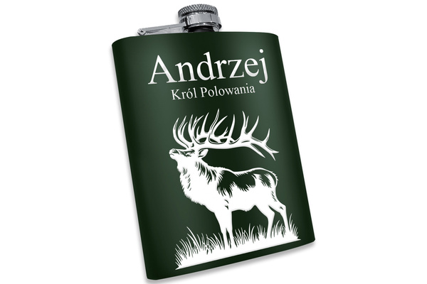 Piersiówka z GRAWEREM Stal Military GREEN 240ml GRAWER Prezent dla Taty