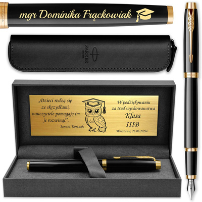 Pióro Wieczne Parker IM Czarne GT z ETUI i GRAWEREM na Prezent