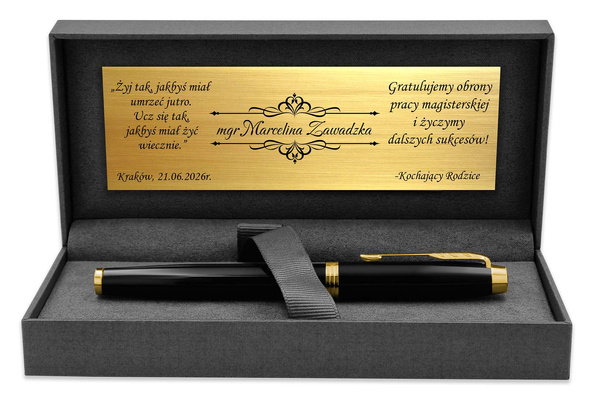 Pióro Wieczne Parker IM Czarne GT z ETUI Black i GRAWEREM na Prezent