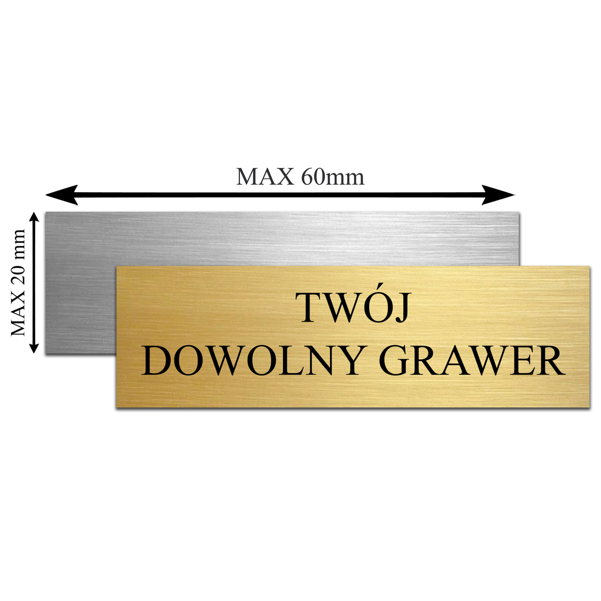 Grawerowana Tabliczka GRAWER z DOWOLNYM TEKSTEM na Prezent 6x2 cm