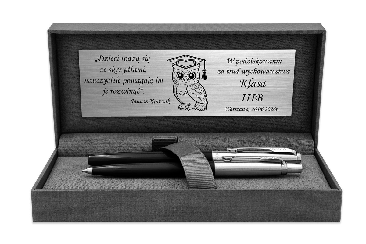 Pióro Wieczne i Długopis Parker Jotter 60 Czarny z ETUI Black i GRAWEREM