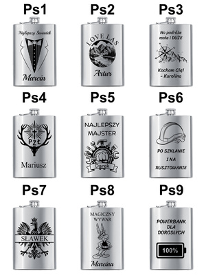 Piersiówka z GRAWEREM Stalowa 316L 240ml GRAWER Prezent dla Taty Męża