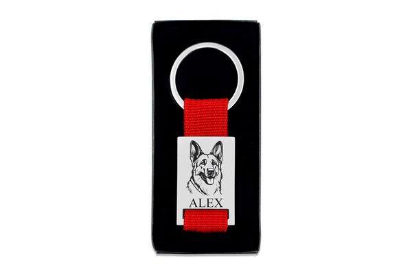 Adresówka Identyfikator dla Psa Prostokąt Czerwona MOCNA Metal GRAWER