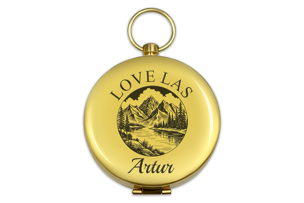 Mosiężny Kompas Złoty GRAWER Prezent na Urodziny Rocznicę Emeryturę