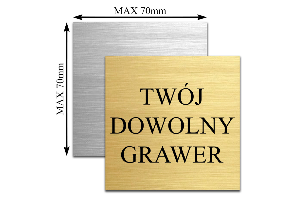 Grawerowana Tabliczka GRAWER z DOWOLNYM TEKSTEM na Prezent 7x7 cm