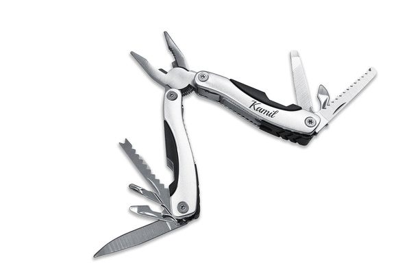 Zestaw Prezentowy Piersiówka Okrągła + Mulitool Srebrny + Latarka GRAWER