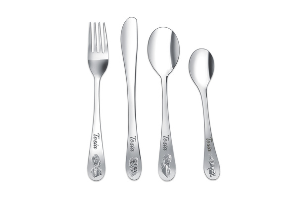 Sztućce dla Dzieci Komplet Kraina Lodu Disney GRAWER na Chrzest Roczek