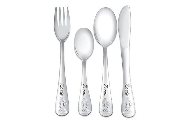 Sztućce dla Dzieci z GRAWEREM Księżniczka na Chrzest Roczek Urodzinki