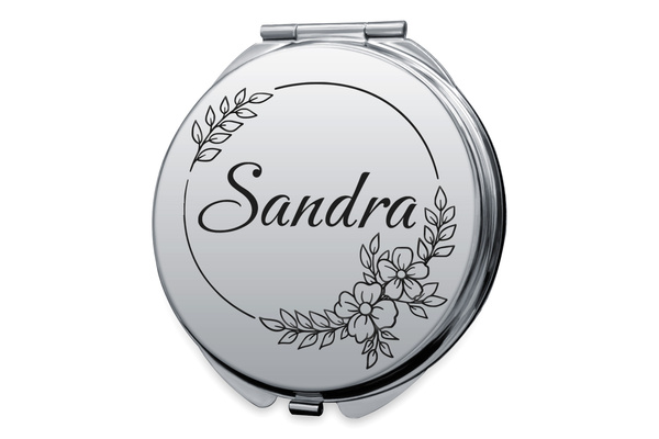 Lusterko do Makijażu Kieszonkowe z Grawerem Prezent dla Żony Mamy Córki