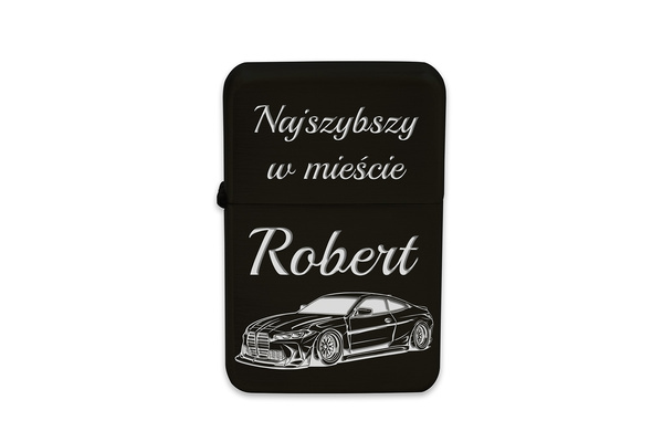 Prezent na Święta Zapalniczka Benzynowa + Pudełko z GRAWEREM Black