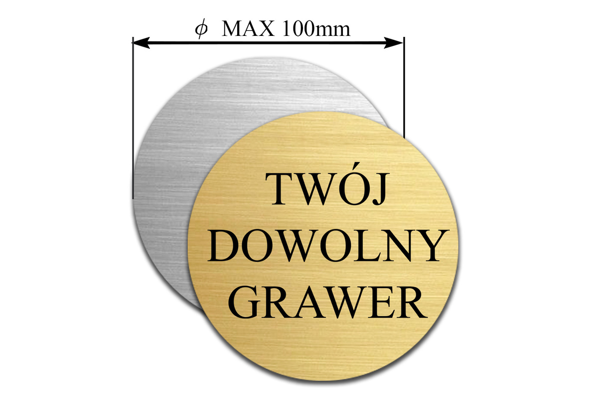 Grawerowana Tabliczka Okrągła GRAWER z Dowolnym Tekstem 10 cm