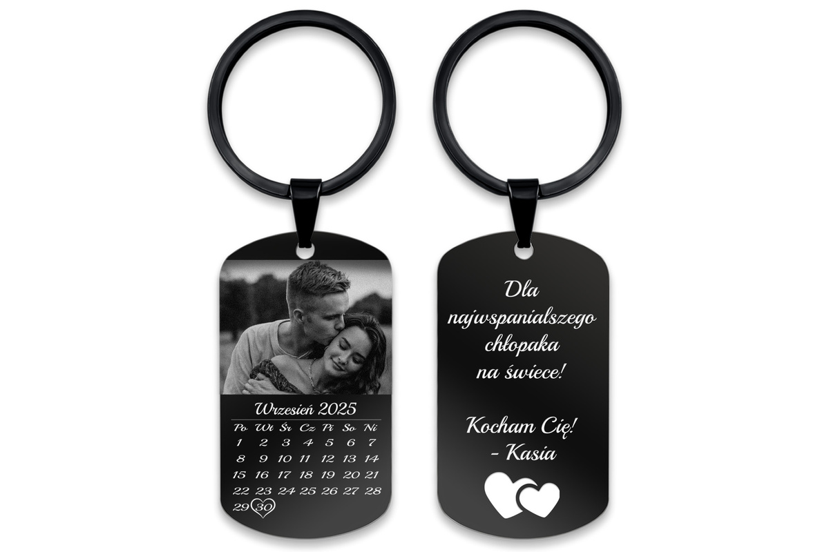 Brelok do Kluczy Kalendarz GRAWER Prezent na Dzień Chłopaka Mężczyzny B1