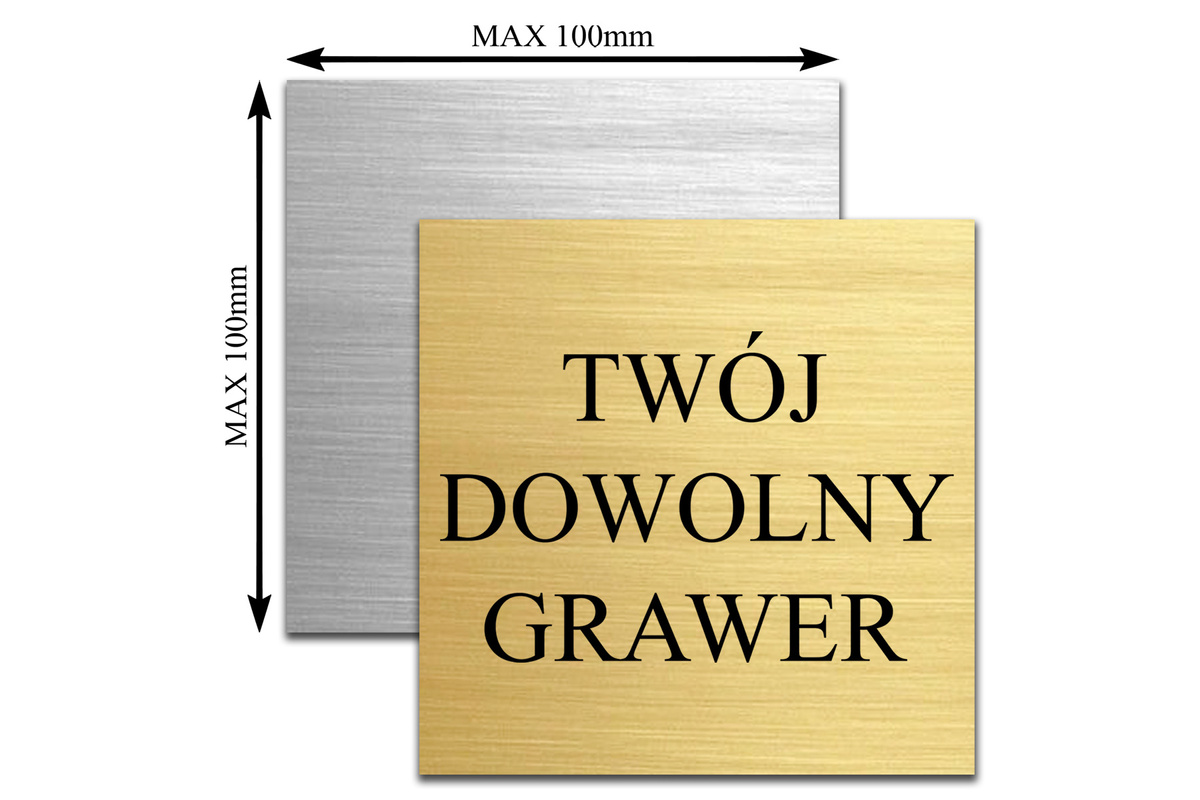 Grawerowana Tabliczka GRAWER z DOWOLNYM TEKSTEM na Prezent 10x10 cm