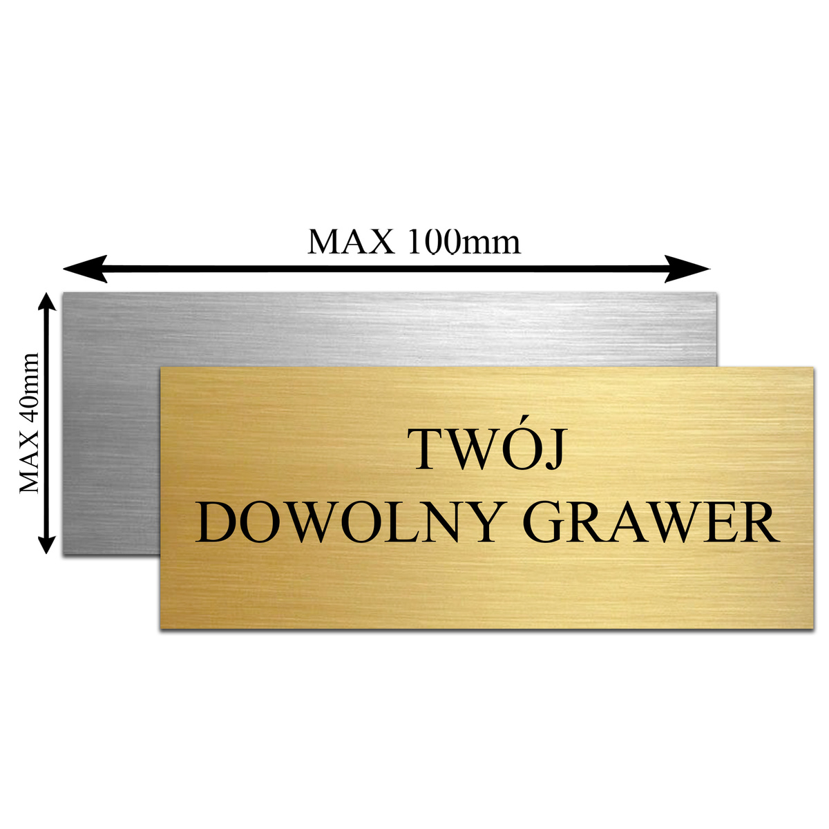 Grawerowana Tabliczka GRAWER z DOWOLNYM TEKSTEM na Prezent 10x4 cm
