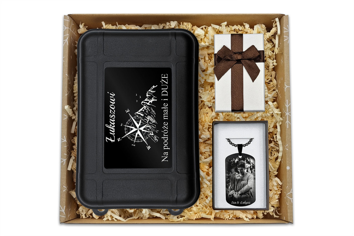  Prezent na Święta ZESTAW SURVIVALOWY 12w1 + Nieśmiertelnik Stalowy GRAWER