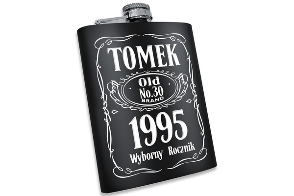 Piersiówka z GRAWEREM Stal 316L CZARNA 240ml GRAWER Prezent dla Taty Męża