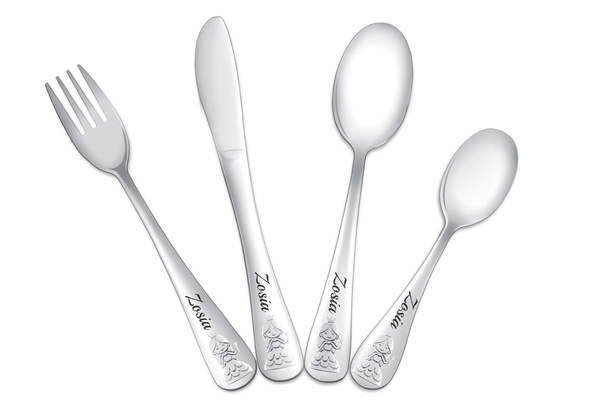 Sztućce dla Dzieci z GRAWEREM Księżniczka na Chrzest Roczek Urodzinki