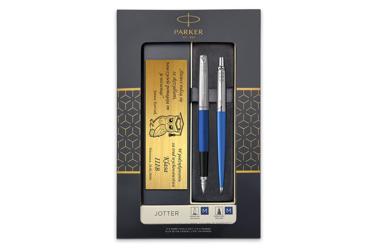 Pióro Wieczne i Długopis Parker Jotter 60 Niebieskie z GRAWEREM na Prezent
